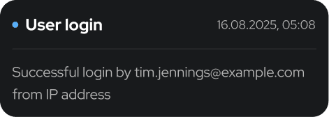 UI demo: user login notification